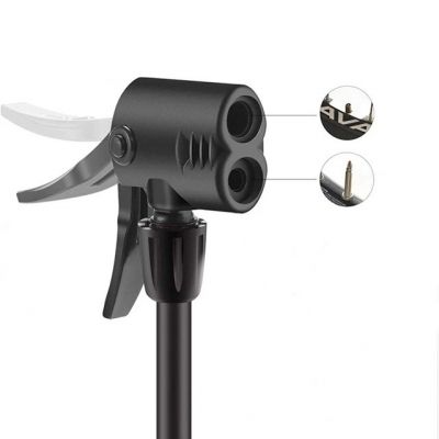 2. Rockbros 42610002001 Standfahrradpumpe mit Manometer, Schwarz