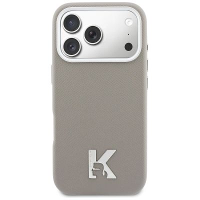 3. Karl Lagerfeld MagSafe Hülle mit Karl-Kopf-Logo für iPhone 17 Pro – Grau