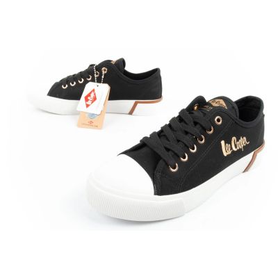 17. Lee Cooper Damen Sportschuhe Stoff Sneakers stylisch Schwarz