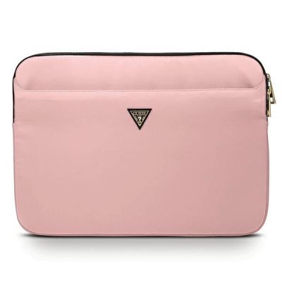 Guess Nylon Triangle Logo-Tasche für einen 13-Zoll-Laptop – Rosa