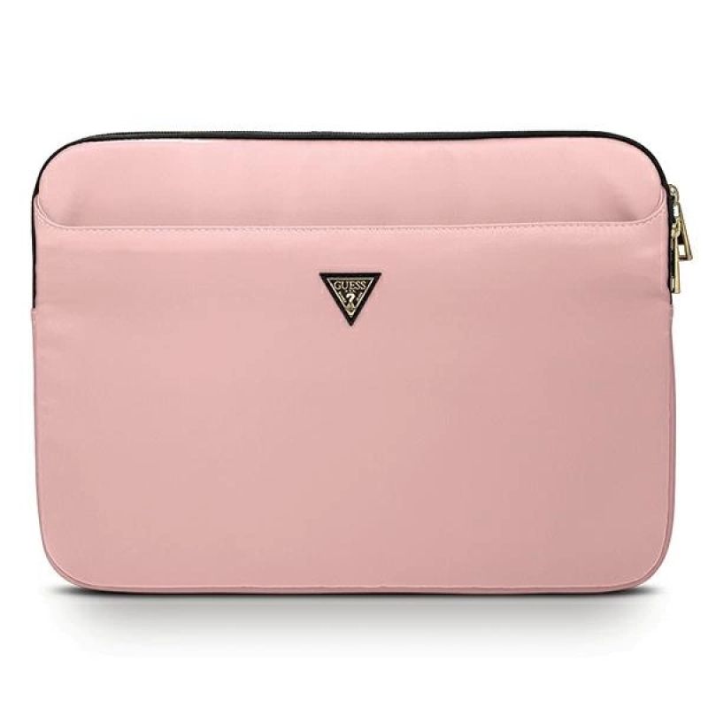 Guess Nylon Triangle Logo-Tasche für einen 13-Zoll-Laptop – Rosa
