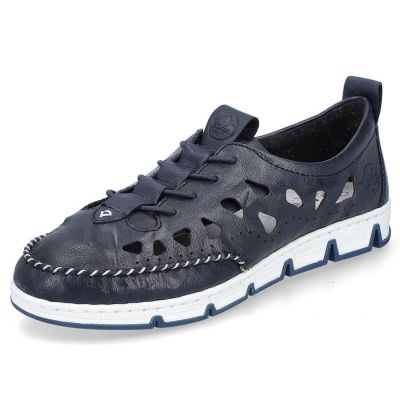 31. Rieker W RKR652 marineblaue durchbrochene Lederschuhe