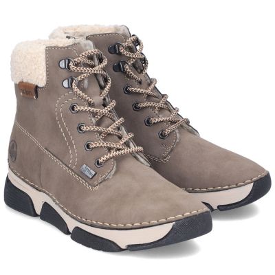 4. Gefütterte Damen-Lederboots im Trekking-Stil, braun, Rieker 45925-25