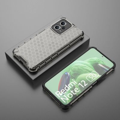18. Wabenhülle für Xiaomi Redmi Note 12 5G / Poco X5 5G gepanzerte Hybridabdeckung schwarz