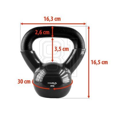 23. Schwarze HMS KNV04 Kettlebell aus Gusseisen