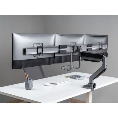 10. Zubehör: Tischhalterung 17"-27"/3TFT 360 Gasfeder 6kg Massivsilber Einzelhandel