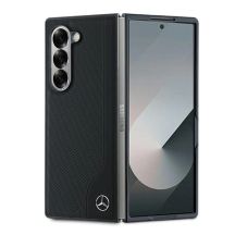 Mercedes MagSafe-Hülle aus Leder und Holzimitat für Samsung Galaxy Z Fold 6 – Schwarz