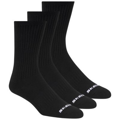 Skechers 3er-Pack Unisex-Sneaker, Rundhalsausschnitt, Non-Frottee, S601102-001, Schwarz, Größe 43-46