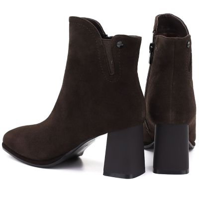5. Braune Damen-Ankle-Boots aus Leder mit hohem Absatz, Marke Big Star UU274379