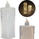 9. Dekorative Kerze, 12,5 cm, transparent, warmweiß, 1 LED