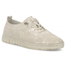 Beige Lederschuhe mit Gummibändern Filippo DP7810