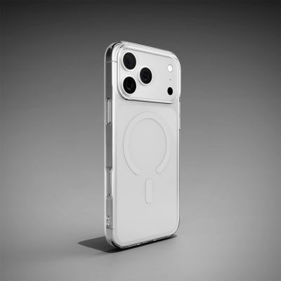 9. Puro Lite Mag TPU+PC Hülle kompatibel mit MagSafe für iPhone 17 Pro Max - Transparent mit weißem Ring