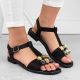 3. Bequeme Sandalen mit Zirkonen S.Barski W OLI261A schwarz