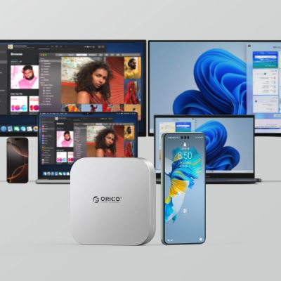 10. Orico MiniLink 9-in-1 Dockingstation mit M.2 SSD-Festplatteneinschub – Silber