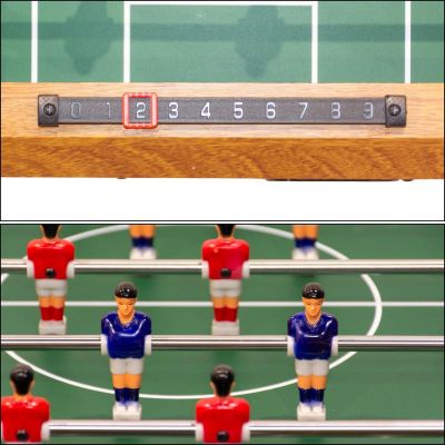 4. Tischfußball aus Holz 69x36,5x65cm ENERO