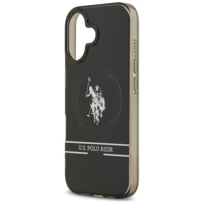 6. US Polo DH und unteres Streifenlogo MagSafe iPhone 17 Hülle – Schwarz