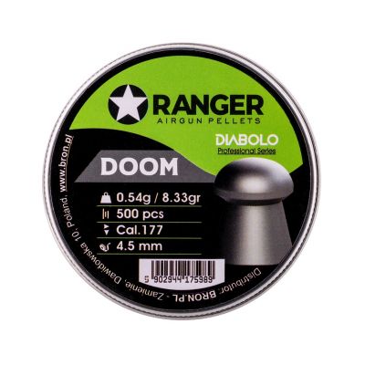 5. 4,5 mm RANGER Diabolo Professional Doom Pellets, Pilz, 500 Stück, 0,54 g