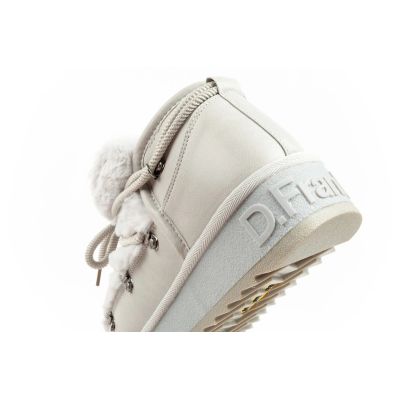 16. D.Franklin Damen Winter Schneestiefel, modisches Fellfutter, grau
