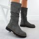 4. Damenstiefel, warm gefüttert, gerafft, grau M.Daszyński SA259-3
