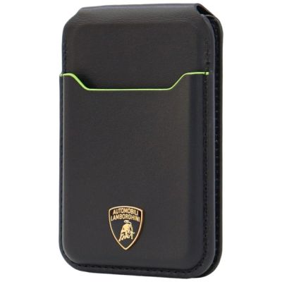 9. Lamborghini D1 MagSafe Handyhülle aus echtem Leder – Schwarz und Grün
