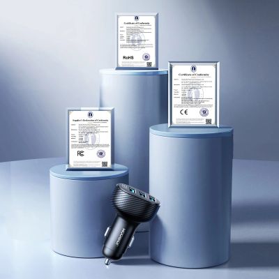 11. Joyroom JR-CCD03 3,4A Kfz-Ladegerät mit Display und 3x USB-A-Anschlüssen – Schwarz