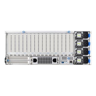 11. Asus Rack-Plattform (4U) ESC8000A-E13X AMD EPYC 9005 (8xNVMe, 2xM.2, 2x10Gbe, 8xQSFP, IPMI, R3200W)