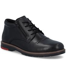 Bequeme Herren-Ankle-Boots aus Leder, gefüttert, schwarz, Rieker 10504-00