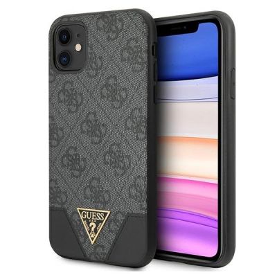 Guess 4G Triangle Collection Hülle für iPhone 11 6.1" / Xr - Grau