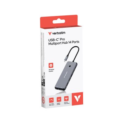 7. Verbatim CMH-14 USB Typ-C Adapter 5000 Mbit/s Silber