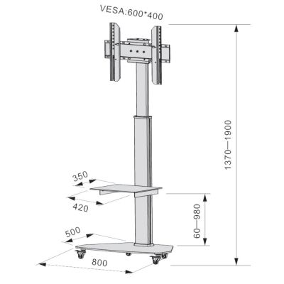 2. TECHNISCHER MOBILER STÄNDER FÜR LED-/LCD-FERNSEHER 37-70 C