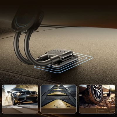 14. Baseus PrimeTrip C03sPro Kfz-Halterung für das Armaturenbrett mit Klebe-Induktionsladegerät – Schwarz