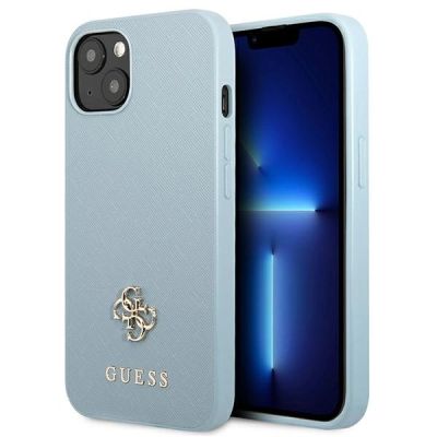 Guess GUHCP13MPS4MB iPhone 13 6.1" Blau/Blau Hardcase Saffiano 4G Small Metal Logo