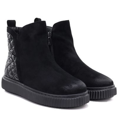 8. Gefütterte schwarze Damen-Ankle-Boots Potocki Z25-JE19365