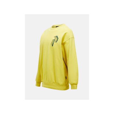 2. PEAK PERFORMANCE Herren-Sweatshirt M aus Frottee mit Grafikmuster, gelb