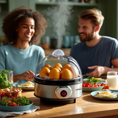 9. GREENBLUE AUTOMATISCHER EIERKOCHER, 400 W, BIS ZU 7 EIER, MESSBECHER, 220–240 V~, 50 Hz GB572