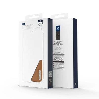 8. Dux Ducis Hivo Samsung Galaxy S25 Edge Hülle mit Klappdeckel und RFID-Schutz - Braun