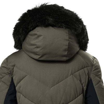 5. Killtec KSW 102 Damen Skijacke, gesteppt, mit abnehmbarer Kapuze, braun (42039/311)