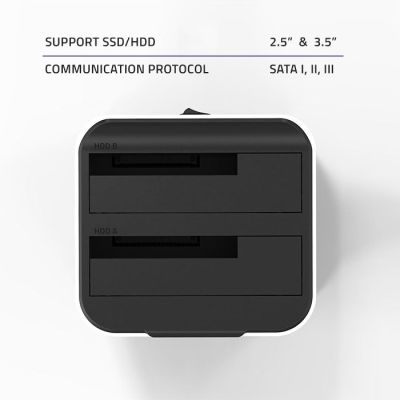 9. QOLTEC DOCKINGSTATION FÜR HDD-/SSD-LAUFWERKE 2.5" 3.5" | SATA III | USB 3.0 | SUPER SPEED 5GB/S | MIT OFFLINE-KLONFUNKTION