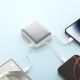 11. Joyroom JR-PBF27 10000 mAh 22,5 W Powerbank mit integrierten USB-C- und Lightning Kabeln - Weiß