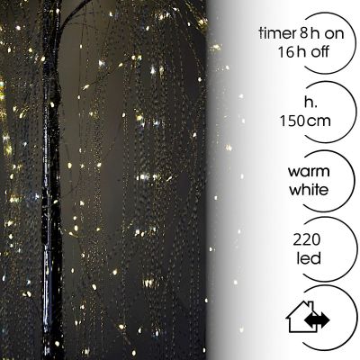 3. Dekorativer Weihnachtsbaum aus Weide mit 220 LEDs, Höhe: 150 cm