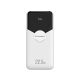 2. Wozinsky WFC-15W 20000mAh 22,5W PD20W Powerbank mit integrierten Lightning und USB-C-Kabeln – Weiß