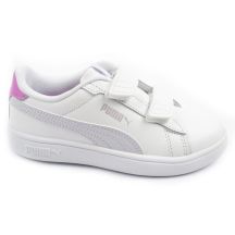 Puma Smash 3.0 Kinder-Sportschuhe, Sneaker, weißes Leder, modisch