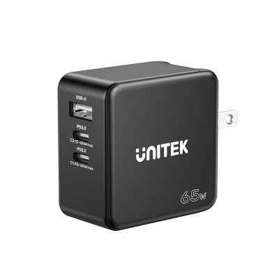 6. UNITEK GAN Ladegerät, PD 65W 2x USB-C, USB-A