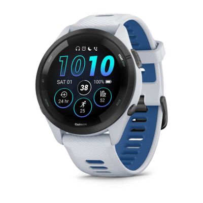 4. Garmin Forerunner 265 46 mm Schwarze Lünette mit Whitestone-Gehäuse Weiß und Blau