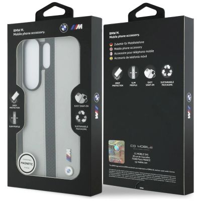 8. BMW MagSafe-Hülle mit perforiertem Streifenlogo für Samsung Galaxy S26 Ultra – Grau