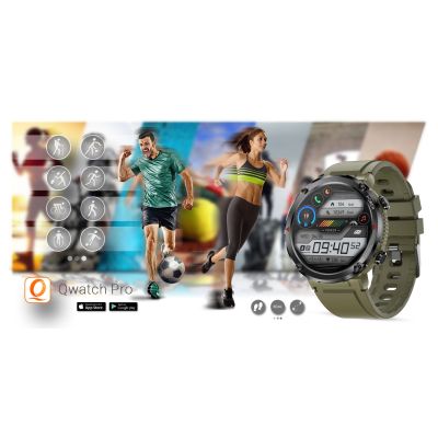 18. Gravity GT21-7 Smartwatch + Schwarzes Silikonarmband