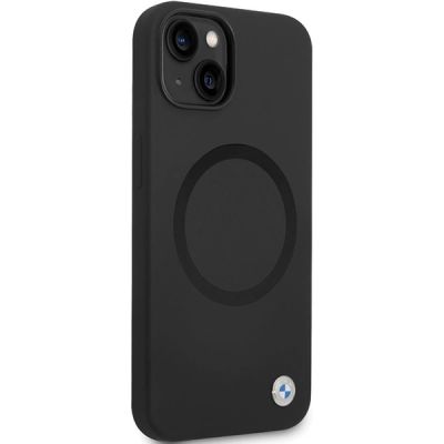 4. BMW BMHMP14SSILBK2 Hülle für iPhone 14 – schwarz Signature Liquid Silicone MagSafe