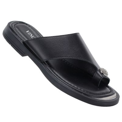 Elegante Damen-Flip-Flops, schwarz, Vinceza 62307