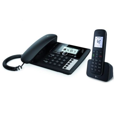 Telekom Sinus PA 207 Plus 1 Analog-/DECT-Telefon, Anrufername und -identifizierung, Schwarz