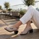 7. Beige Leder-Sandalen mit hohem Absatz für Damen, Modell Vinceza 26-66920